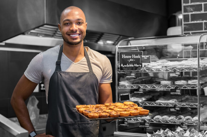 Bakery owner at work